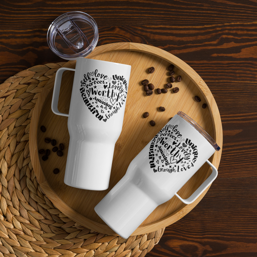 Affirmation Travel mug with a handle