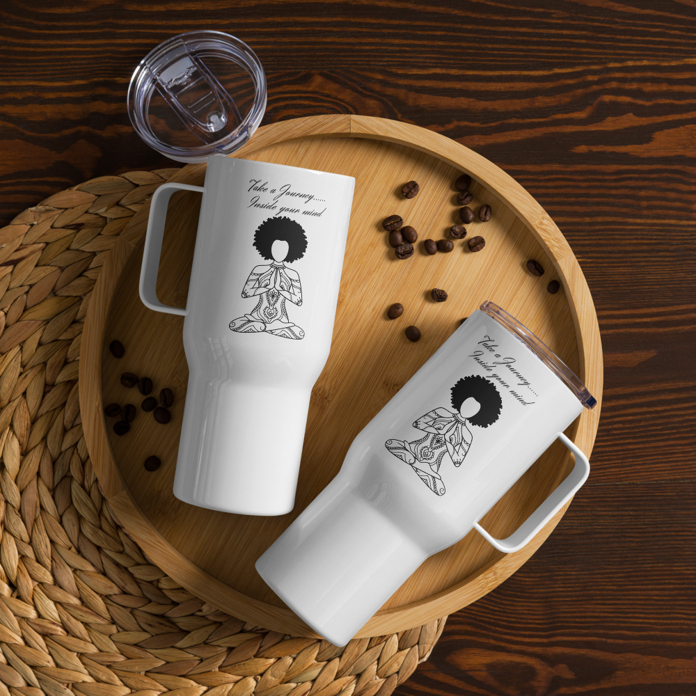 Meditation Travel mug with a handle