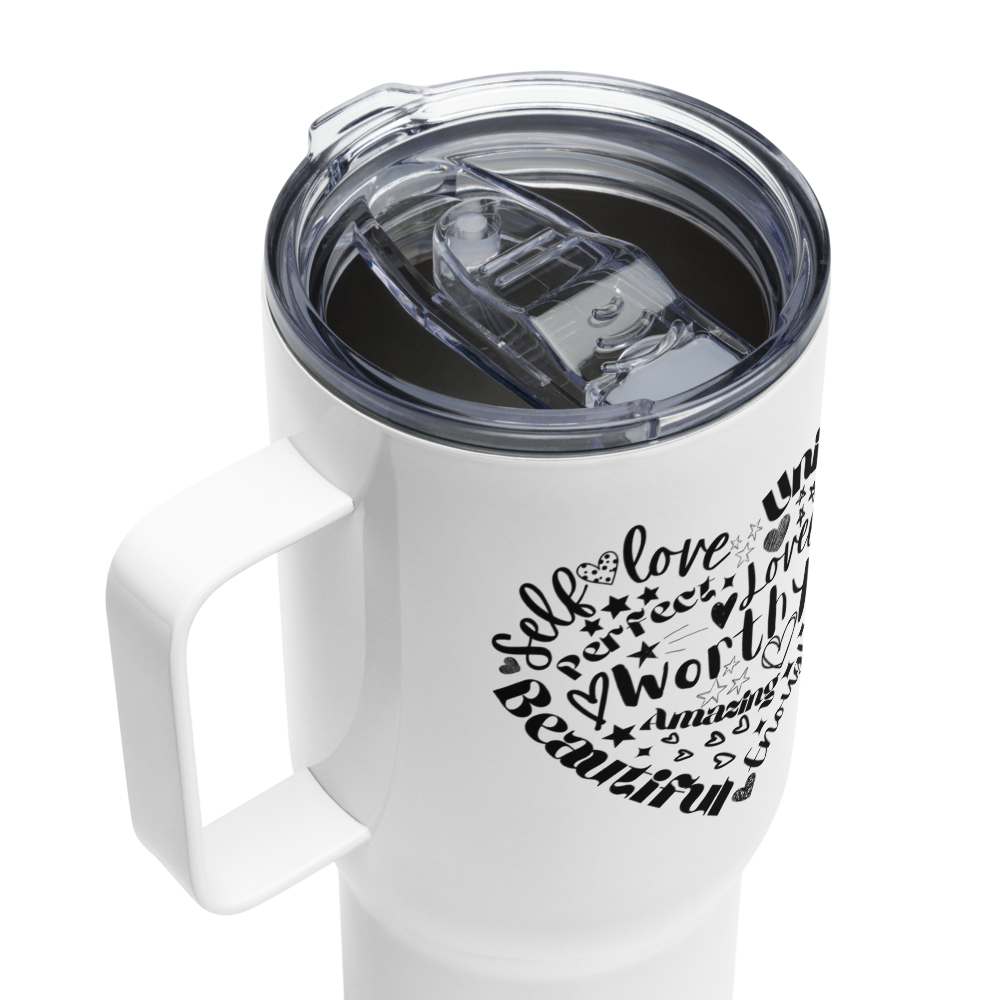 Affirmation Travel mug with a handle