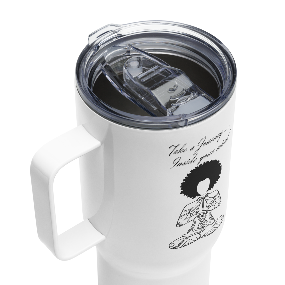 Meditation Travel mug with a handle